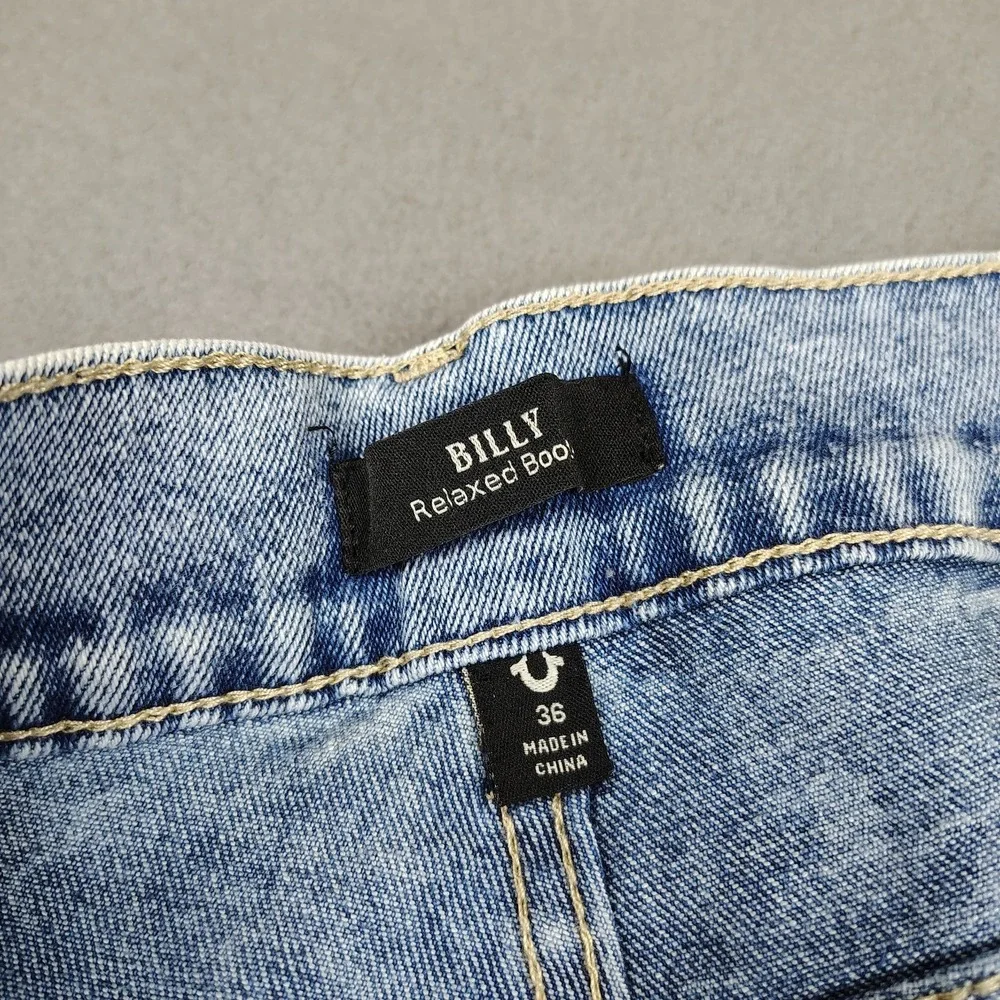 True Religion Billy Bootcut Jeans Relaxed 36 x 33½ Blue Flap Pocket New $164